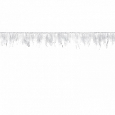 Franja decorativa branca com fibras penduradas