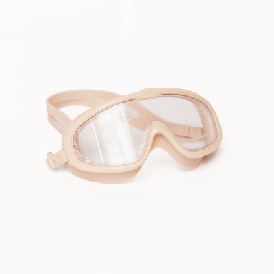 Máscara de proteção bege com lente transparente