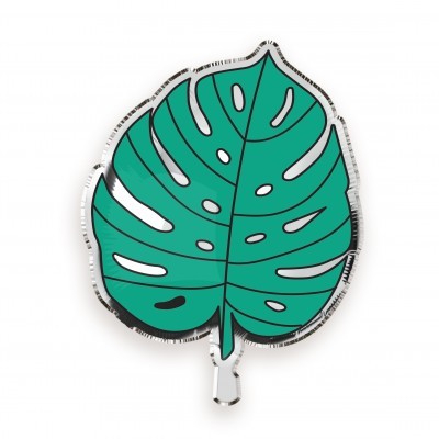 Balão metálico em formato de folha verde