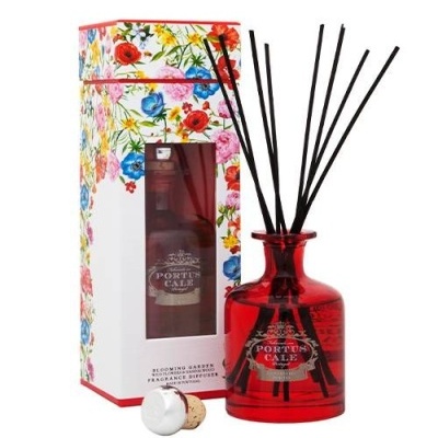 Frasco vermelho com difusores e caixa floral PORTUS CALE