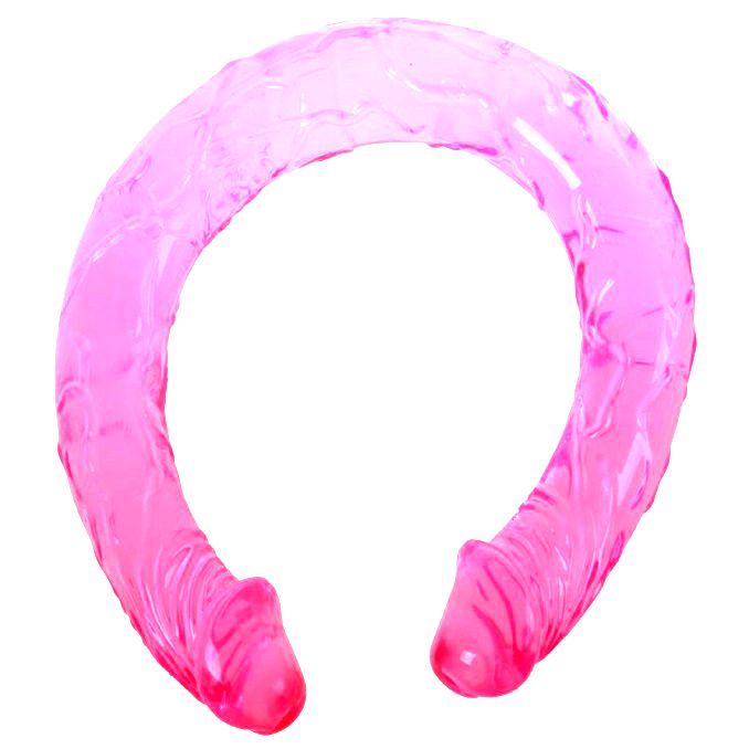anel transparente rosa com textura ondulada