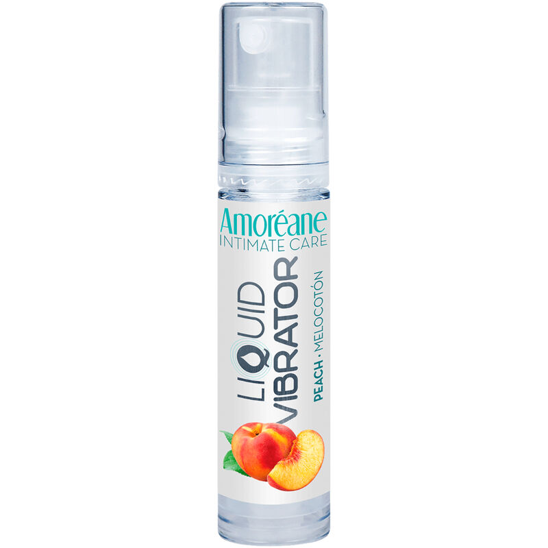 Frasco transparente de spray Amoreane Liquid Vibrator sabor pêssego