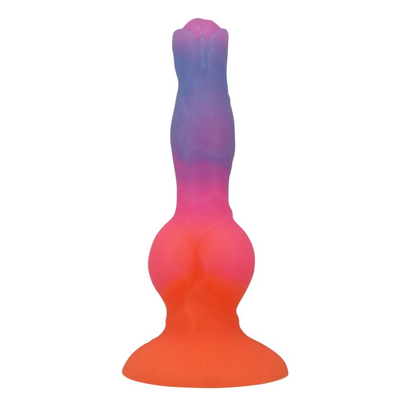 Plug anal em silicone colorido com base larga e design em degradê