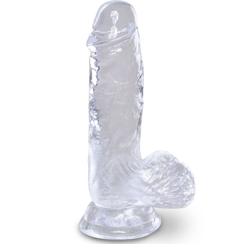 Dildo transparente realista com base de sucção.
