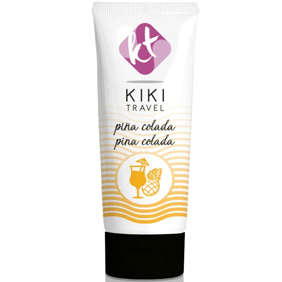 Frasco de creme piña colada KIKI TRAVEL em embalagem branca e preta