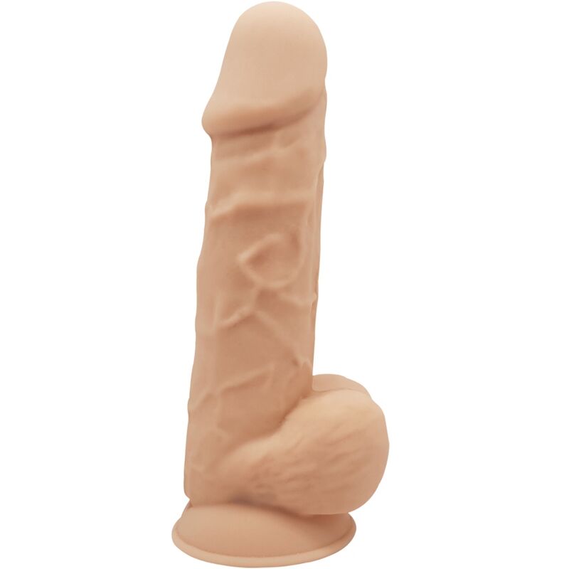 Dildo realista cor pele com veias, glande e base ventosa
