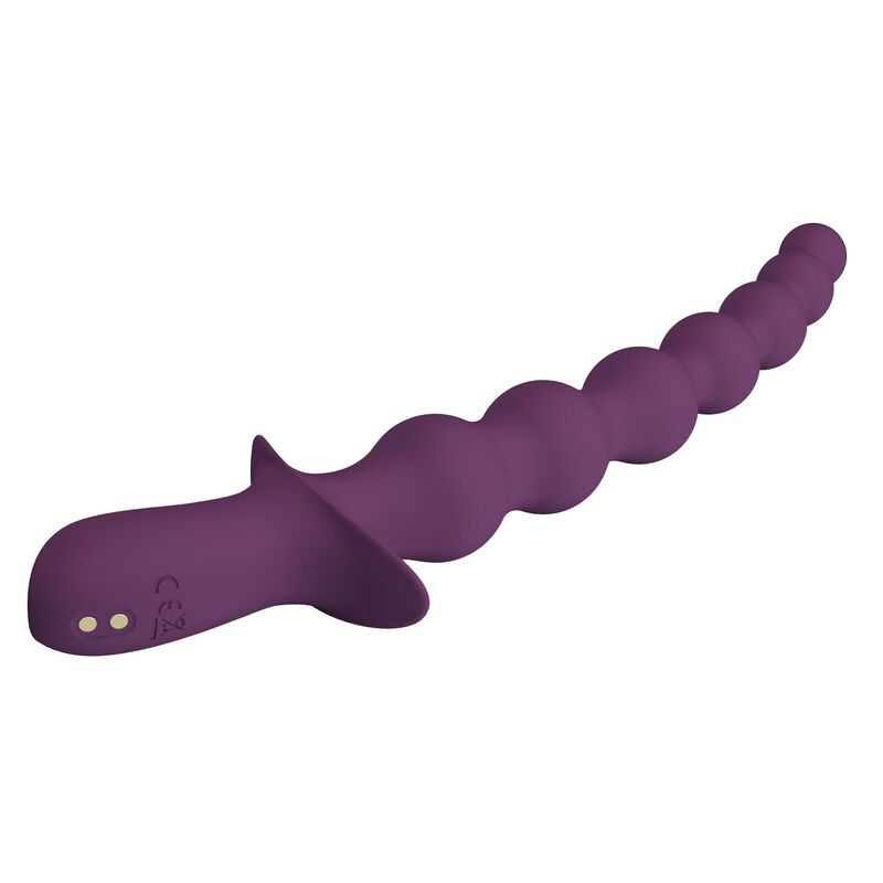 Vibrador roxo ondulado com base com conector de carregamento