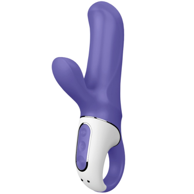 Vibrador roxo com pega branca e botões