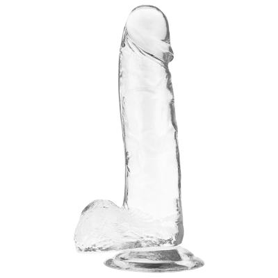 Dildo transparente em vidro com base circular