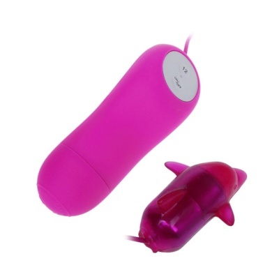 Controle remoto rosa com acessório em forma de golfinho translúcido cor rosa