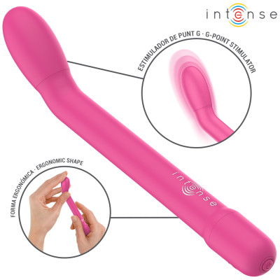 Vibrador rosa ergonómico com detalhes sobre estimulador de ponto G e forma ergonómica