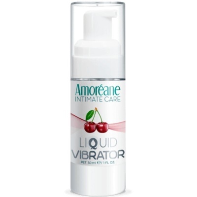 Frasco branco Amoreane Intimate Care Liquid Vibrator com doseador e tampa transparente