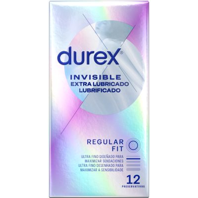Embalagem holográfica de preservativos Durex Invisible Extra Lubrificado