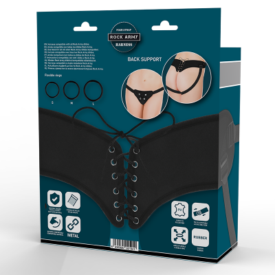 Embalagem de cinta modeladora preta com fecho de cordão frontal