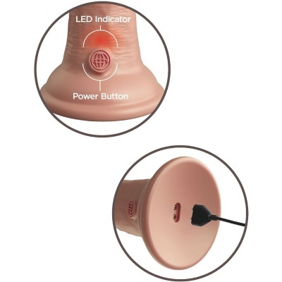 Dispositivo em tom pele com botão de energia, LED indicador, e porta de carregamento