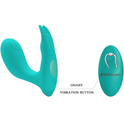 Vibrador azul turquesa com controle remoto azul