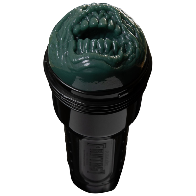 Frasco com tampa verde com relevo de dentes