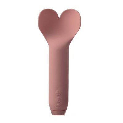Espátula rosa em silicone com ponta em forma de coração