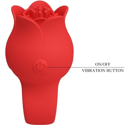 Dispositivo vermelho em silicone com botão de vibração