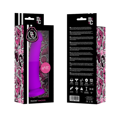 embalagem com vibrador roxo silicone 17cm DC DILDO CLUB