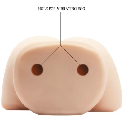 Produtos em beige com dois buracos para vibrador