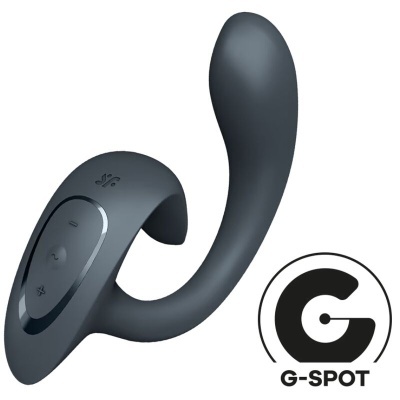 Dispositivo preto curvo com botões e logo G-SPOT