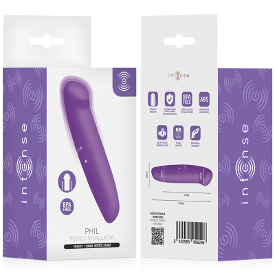 Embalagem de estimulador de bolso PHIL roxo