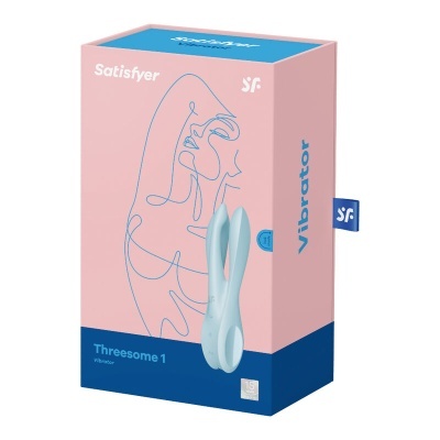 Embalagem de vibrador azul claro Satisfyer Threesome 1
