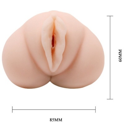 Simulação de vulva e nádegas em silicone cor pele com medidas 85MM x 60MM