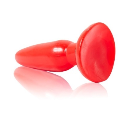 Plug de silicone vermelho com base larga circular