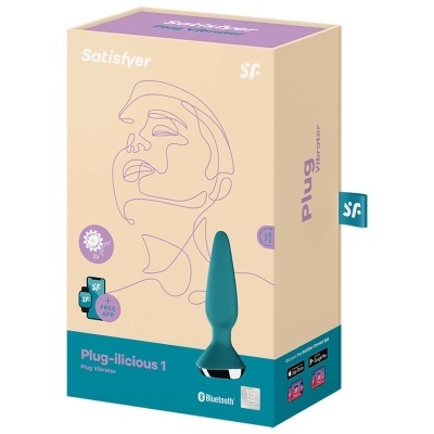 Embalagem para plug vibratório Satisfyer Plug-ilicious 1 verde escuro
