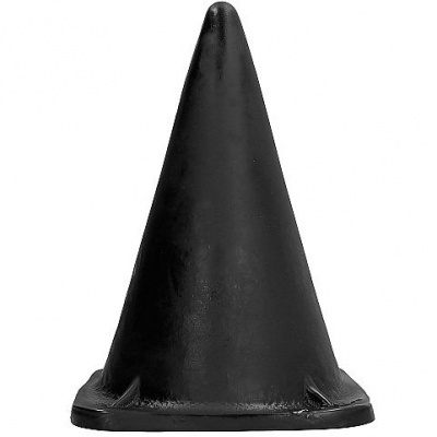cone de sinalização preto de plástico rígido