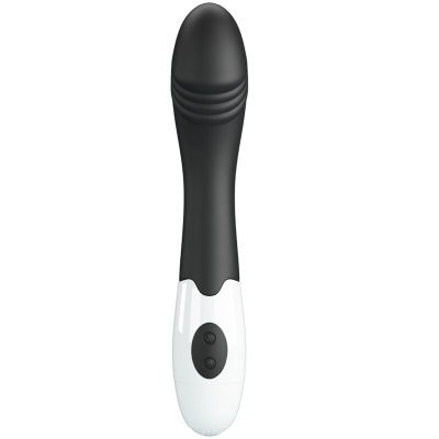 Vibrador preto com cabo branco e botões