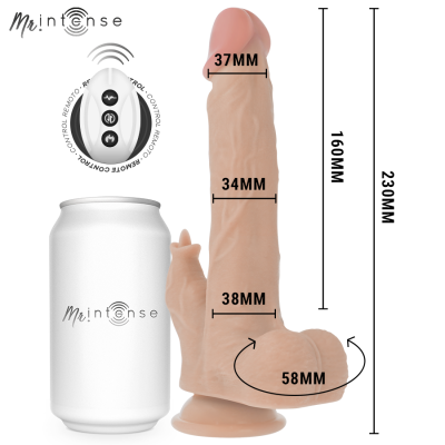 Dildo realista cor pele com controle remoto branco e lata branca Mr.Intense.