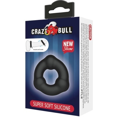 Embalagem de produto CRAZY BULL anelar em silicone super macio preto