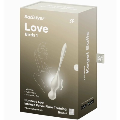 Embalagem bege do produto Satisfyer Love Birds 1 vibrador Kegel Balls