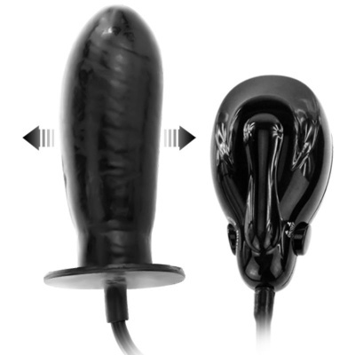 vibrador preto de silicone com cabo e base larga
