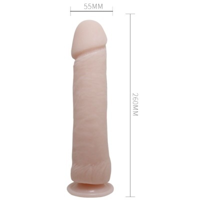 Falo creme com base ampla e medidas visíveis