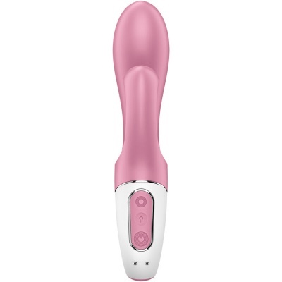 vibrador feminino cor-de-rosa com base branca e botões rosa
