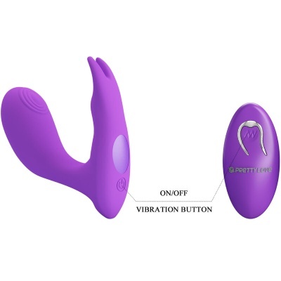 Vibrador roxo com comando remoto roxo