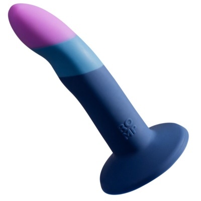 Sex toy em silicone com três cores e base larga