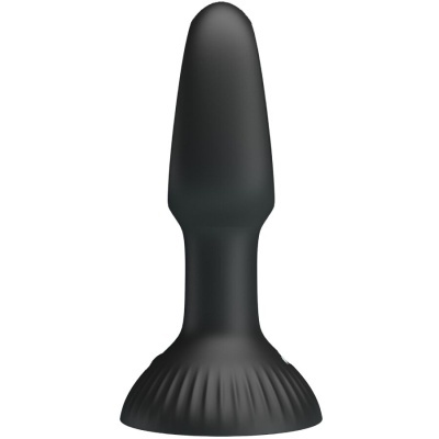 Plug anal preto com base larga texturada