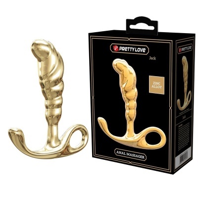 Massa anal dourado com embalagem preta
