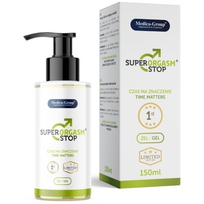 Frasco e embalagem de gel com doseador preto da marca Medica-Group
