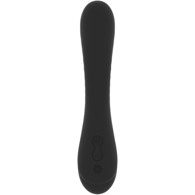 Vibrador preto cilíndrico com botões de controlo