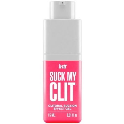Frasco de gel cor-de-rosa e branco com texto explicativo
