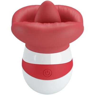 Dispositivo eletrónico branco e vermelho com parte superior de silicone vermelho