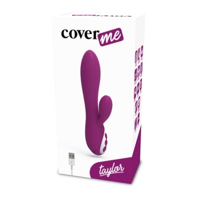 Embalagem de vibrador roxo 'cover me' modelo 'taylor' com cabo USB
