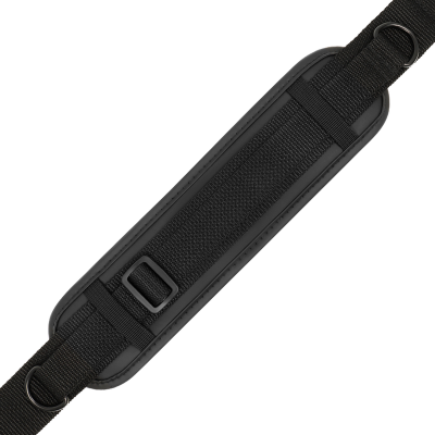 Correia preta ajustável com suporte acolchoado