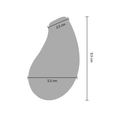 Forma irregular cinzenta com dimensões indicadas